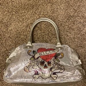 VINTAGE - Ed Hardy satchel / handbag - excellent condition - “Love Kills Slowly”